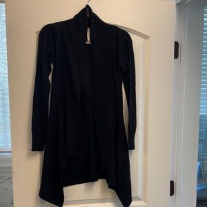 Black Open-Front Women's Cardigan Sweater